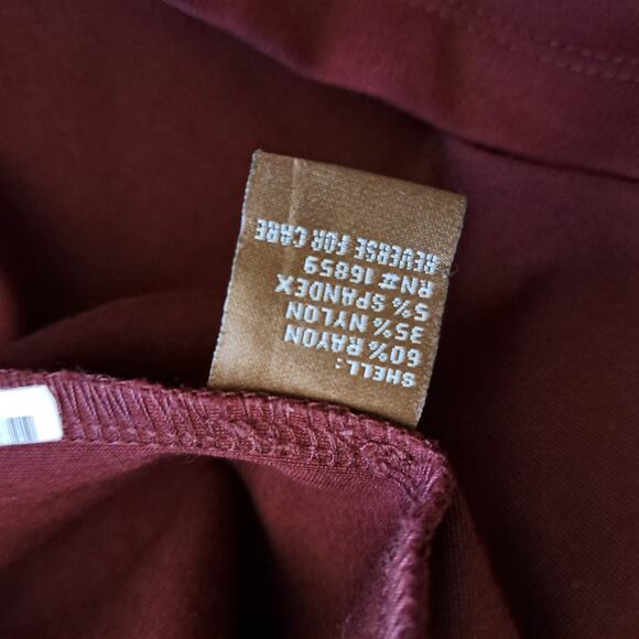 J McLaughlin Isabel Burgundy 3/4 Sleeve Sheath Dress Size Medium - Picture 10 of 11